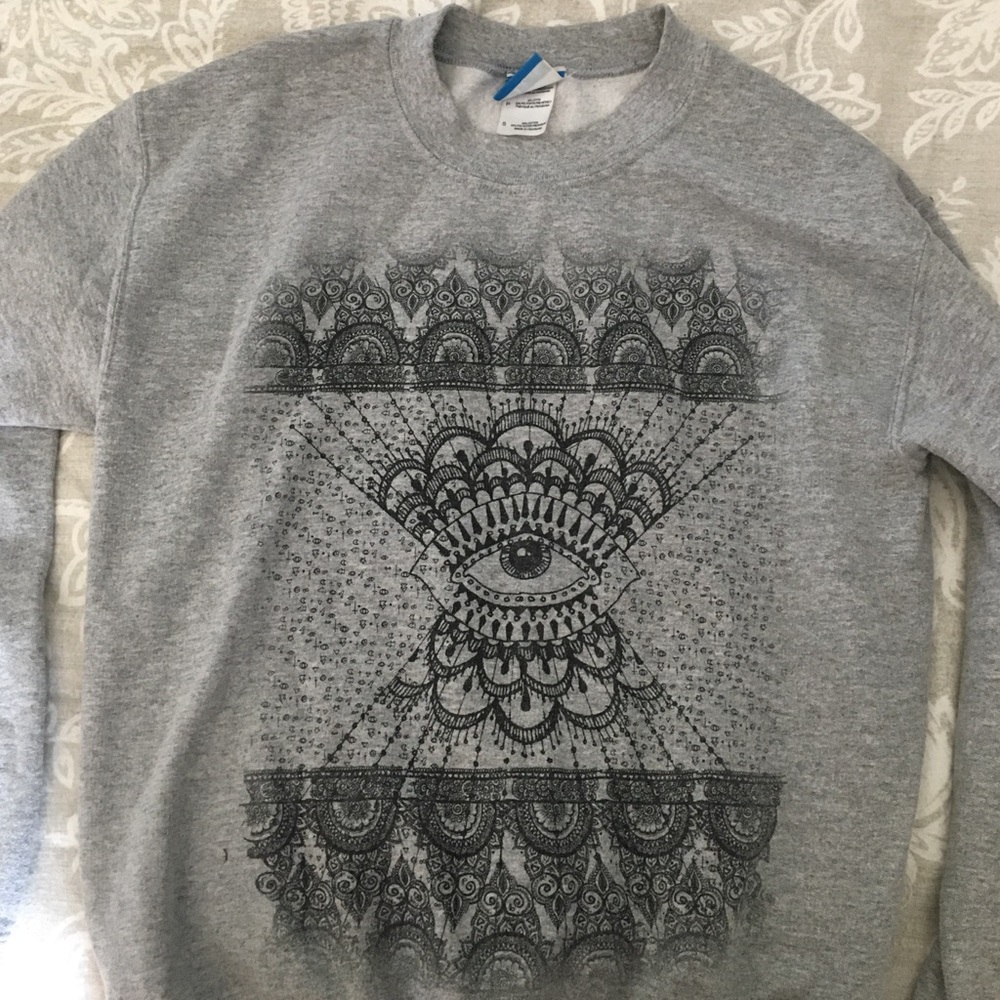 urban outfitters grey crew neck hoodie